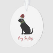 Black Lab Merry Kerstkerstkerstkerstkerstkerstkers Ornament (voorkant)