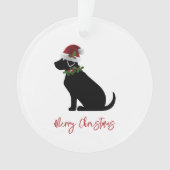 Black Lab Merry Kerstkerstkerstkerstkerstkerstkers Ornament (voorkant)