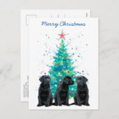 Black Lab Merry Kerstlabrador Cute Dog Puppy Feestdagenkaart (Voorkant / Achterkant)