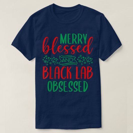 Black Lab Merry Kerstlabrador Retriever T-shirt (Design voorkant)