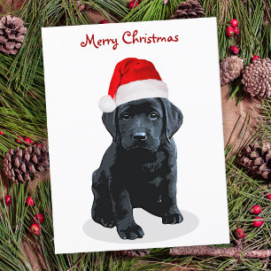 Black Lab Merry kerstlabrador Santa Dog Feestdagenkaart