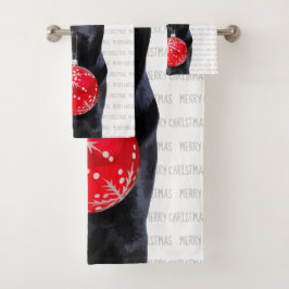 Black Lab Merry Kerstmis - Cute Labrador Dog Bad Handdoek