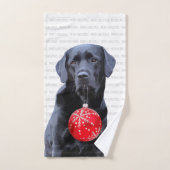 Black Lab Merry Kerstmis - Cute Labrador Dog Bad Handdoek (Handdoek)