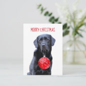 Black Lab Merry Kerstmis - Cute Labrador Dog Feestdagenkaart (Staand voorkant)