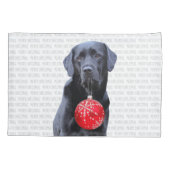 Black Lab Merry Kerstmis - Cute Labrador Dog Kussensloop (Achterkant)
