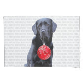 Black Lab Merry Kerstmis - Cute Labrador Dog Kussensloop (Voorkant)