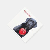 Black Lab Merry Kerstmis - Cute Labrador Dog Servet (Hoek)