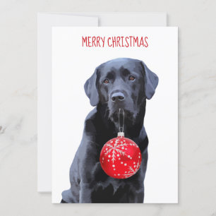 Black Lab Merry Kerstmis - Labrador Cute Dog Feestdagenkaart