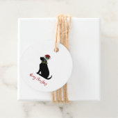 Black Lab Merry Kerstmis Silhouette Fun Modern Bedankjes Labels (In situ)