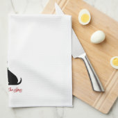 Black Lab Merry Kerstmis Silhouette Fun Modern Theedoek (Quarter Fold)