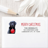 Black Lab Merry Kerstrode labrador Cute Dog Etiket (Insitu)