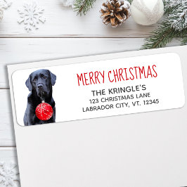 Black Lab Merry Kerstrode labrador Cute Dog Etiket