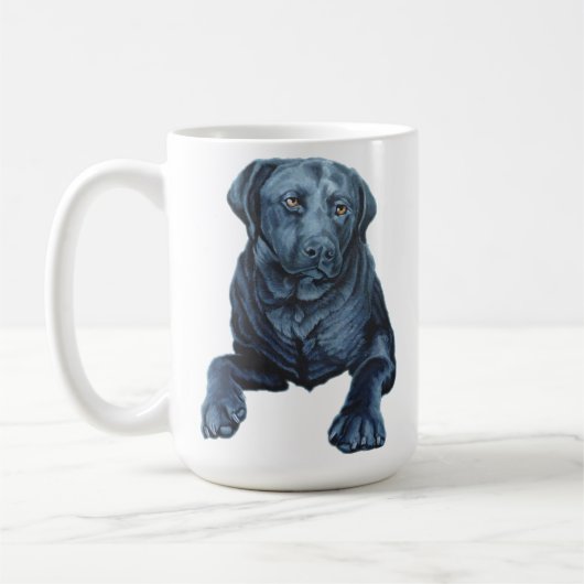 Black Lab Mok Coffee Cup Blue Dog Art Cup (Links)