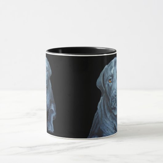 Black Lab Mok Coffee Cup Blue Dog Art Cup (Midden)