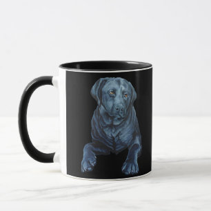 Black Lab Mok Coffee Cup Blue Dog Art Cup