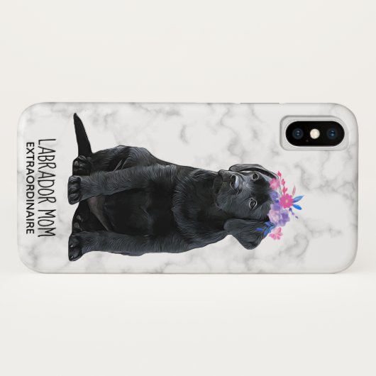 Black Lab Mom Puppy Labrador Case-Mate iPhone Case (Achterkant (horizontaal))