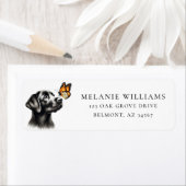 Black Lab Monarch Butterfly Retouradres Etiket (Insitu)