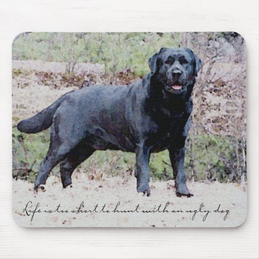 Black Lab Mousepad Muismat (Voorkant)