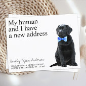 Black Lab New Address Dog Moving Aankondigingskaart