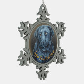 Black Lab Ornament Blue Dog Holiday Decoration (Links)