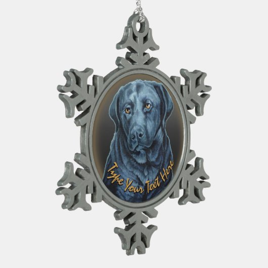 Black Lab Ornament Blue Dog Holiday Decoration (Links)