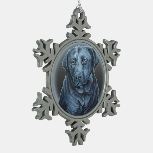 Black Lab Ornament Blue Dog Holiday Decoration (Links)