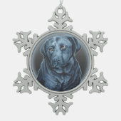 Black Lab Ornament Blue Dog Holiday Decoration (Voorkant)