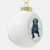 Black Lab Ornament Blue Dog-kerstdecoratie (Links)