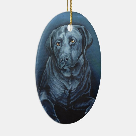 Black Lab Ornament Personalized Blue Dog Ornament (Rechts)