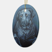 Black Lab Ornament Personalized Blue Dog Ornament (Links)
