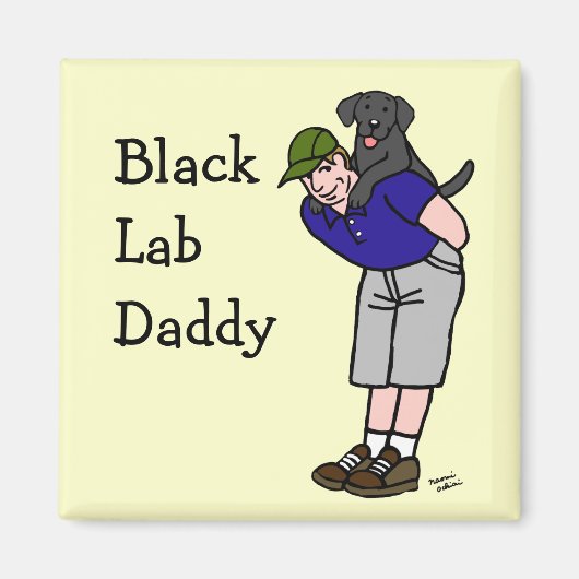 Black Lab papa Magneet (Voorkant)