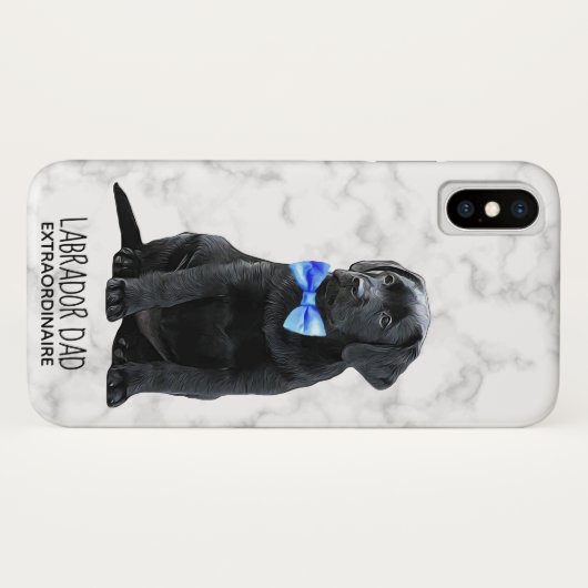 Black Lab Papa Puppy Labrador Case-Mate iPhone Case (Achterkant (horizontaal))