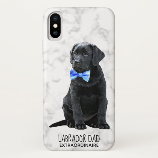 Black Lab Papa Puppy Labrador Case-Mate iPhone Case (Achterkant)