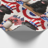 Black Lab Patriotic Uncle Sam Hat gift  Cadeaupapier (Hoek)