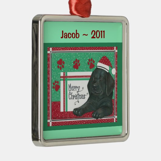 Black Lab Personalized Ornament (Rechts)