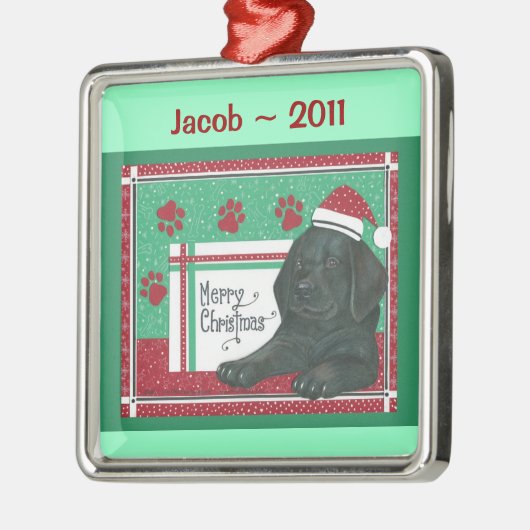 Black Lab Personalized Ornament (Links)