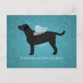 Black Lab Pet Memorial Sympathy Pet Loss Design Briefkaart (Voorkant)