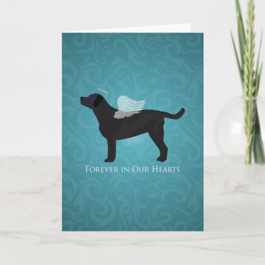 Black Lab Pet Memorial Sympathy Pet Loss Design Kaart (Voorkant)