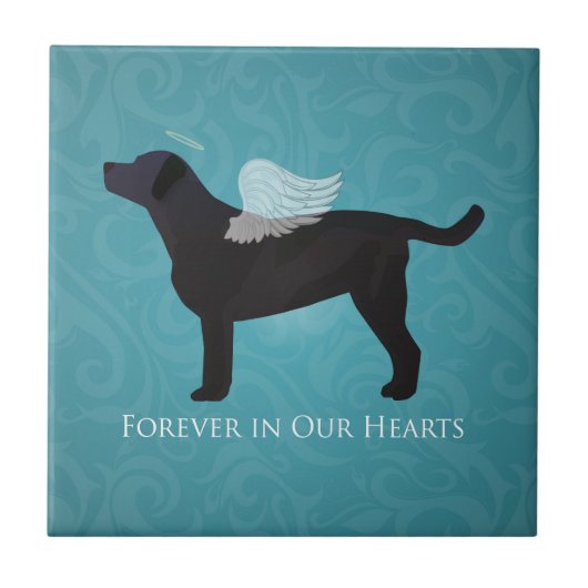 Black Lab Pet Memorial Sympathy Pet Loss Design Tegeltje (Voorkant)