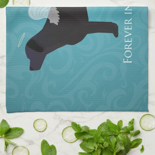 Black Lab Pet Memorial Sympathy Pet Loss Design Theedoek (Gevouwen)