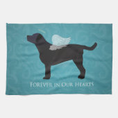 Black Lab Pet Memorial Sympathy Pet Loss Design Theedoek (Horizontaal)