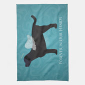 Black Lab Pet Memorial Sympathy Pet Loss Design Theedoek (Verticaal)