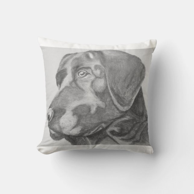 Black Lab Pillow Kussen (Voorkant)