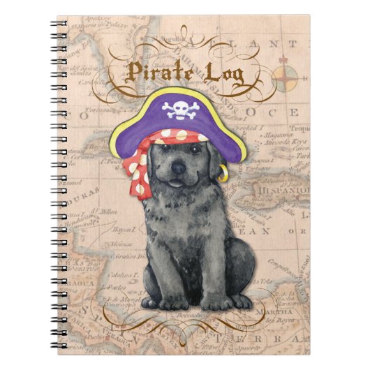 Black Lab Pirate Notitieboek (Voorkant)