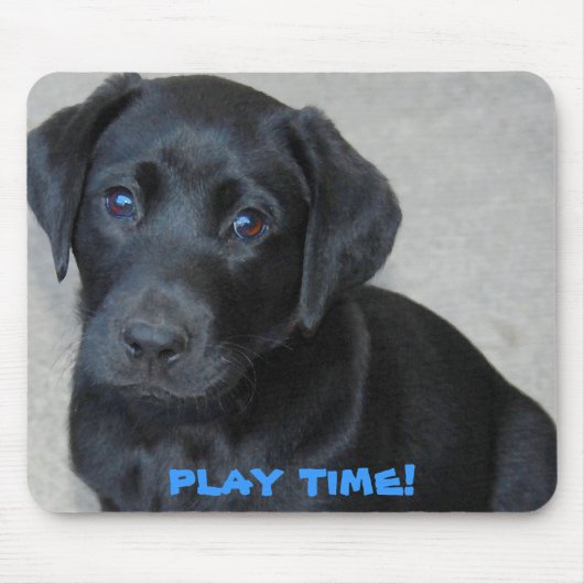 Black Lab Pup Playtime Muismat (Voorkant)
