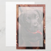 Black Lab Puppy Briefpapier (Voorkant / Achterkant)