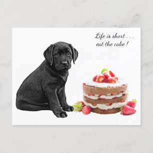 Black Lab Puppy - Dog Birthday - Labrador Dog Cake Briefkaart