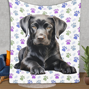 Black Lab Puppy Fleece Deken