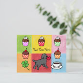 Black Lab Puppy Heart Cartoon Briefkaart (Staand voorkant)