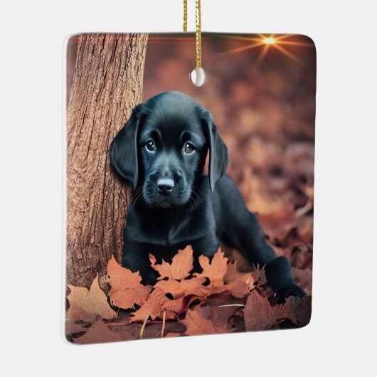 Black Lab Puppy Keramisch Ornament (Rechts)